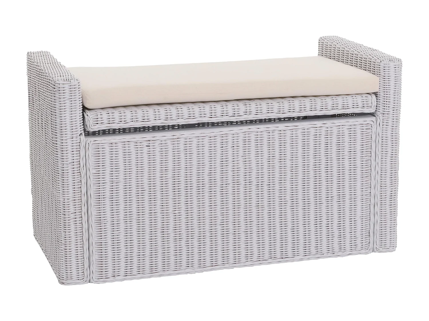 Ławka Genua Rattan Schowek, biały 1866157 - obrazek 1