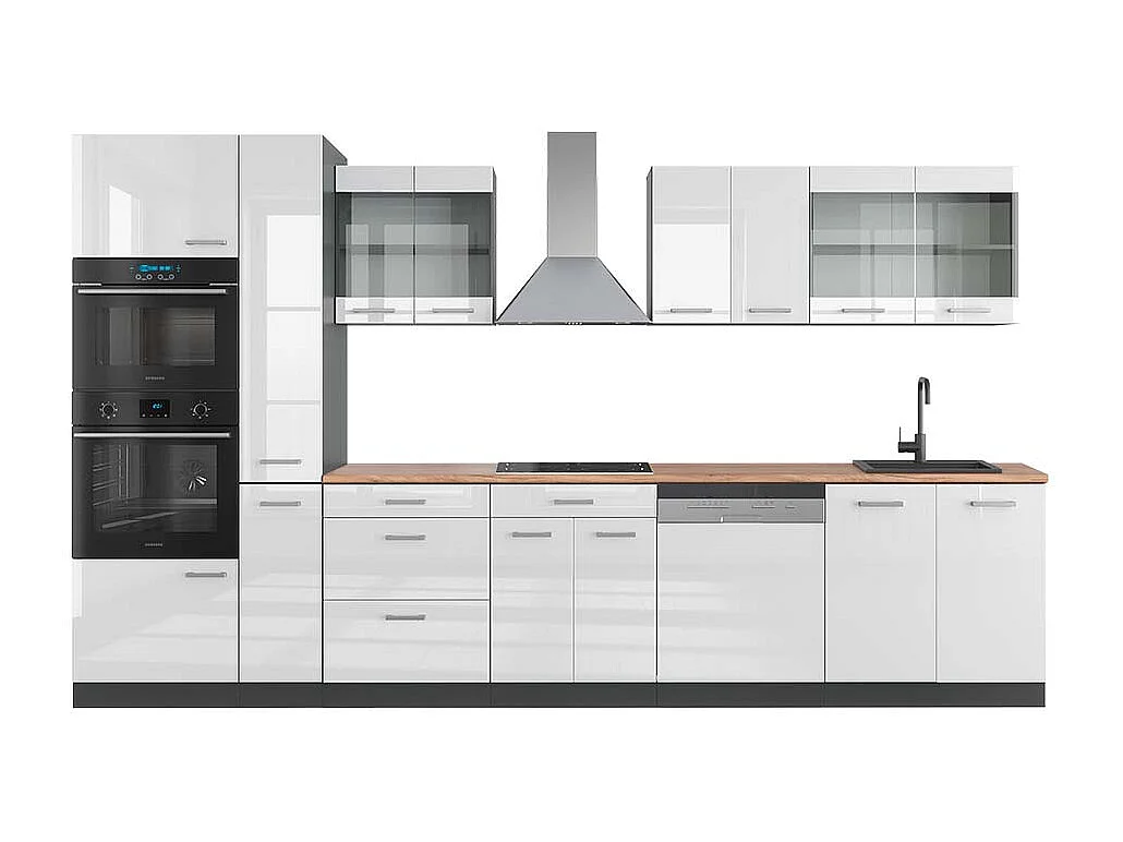 Kuchnia biały wysoki połysk/antracyt 350x60x81.6 r-line 4779399 - obrazek 1