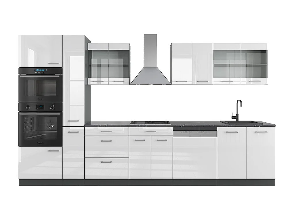 Kuchnia biały wysoki połysk/antracyt 350x60x81.6 r-line 4781460 - obrazek 1