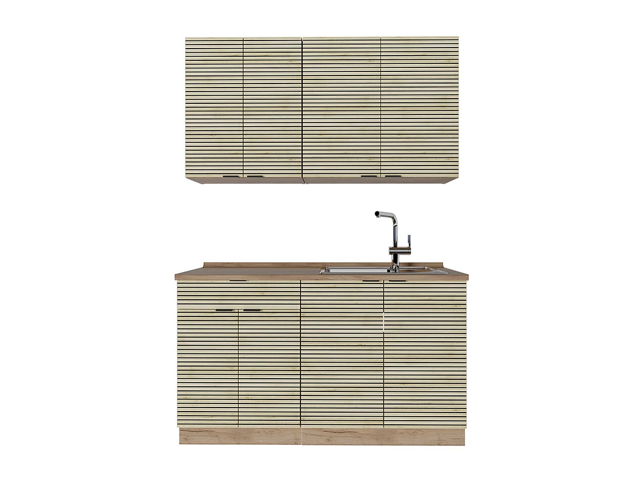 Kuchnia jednoosobowa panel dębowy/dąb goldkraft 140x46x81.6 fame-line 4781714 - obrazek 1