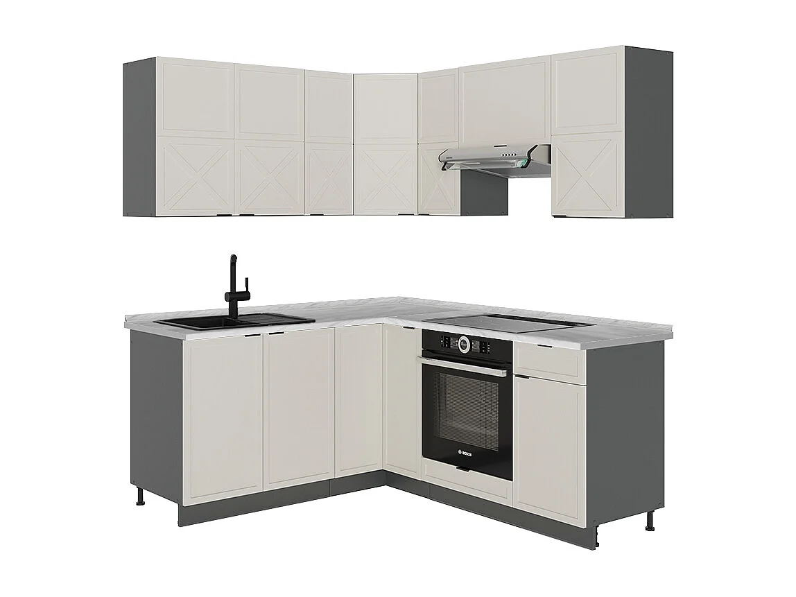 Kuchnia narożna greybeige/antracyt 190x46x81.6 fame-line 4782101