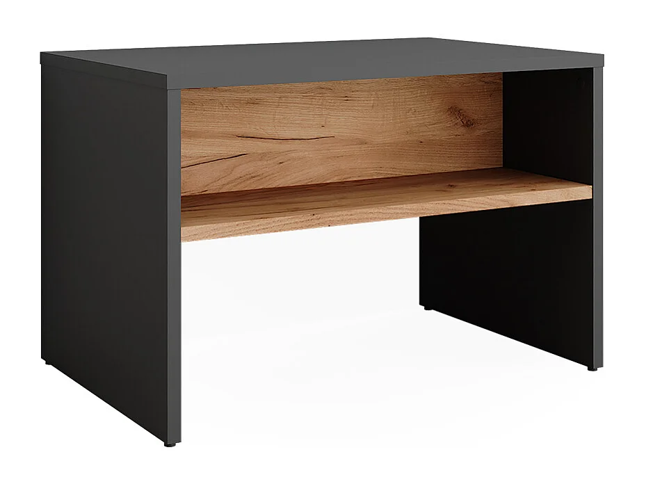 Ławka na buty antracyt/złoty dąb 60x40x60 orlando 4778956