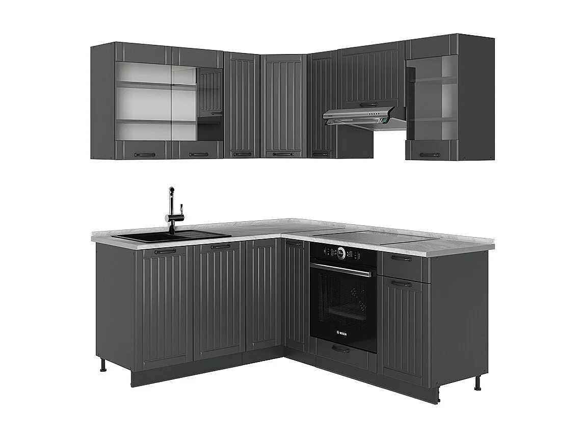 Kuchnia narożna ciemnoszary/antracyt 190x60x81.6 fame-line 4779258 - obrazek 1