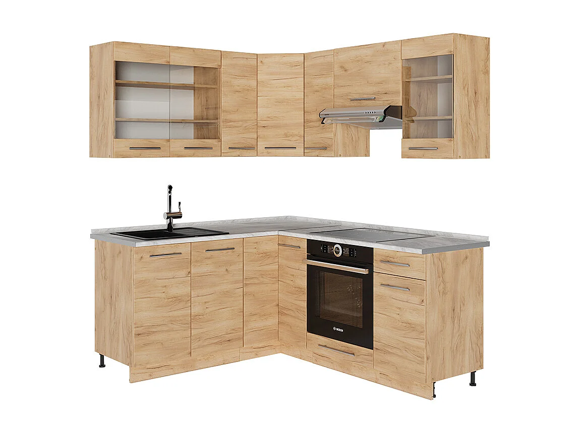Kuchnia narożna dąb goldkraft/dąb goldkraft 190x60x81.6 fame-line 4779749