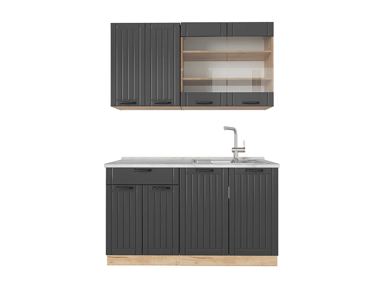 Kuchnia pojedyncza ciemnoszary 140x60x81.6 fame-line 4780767