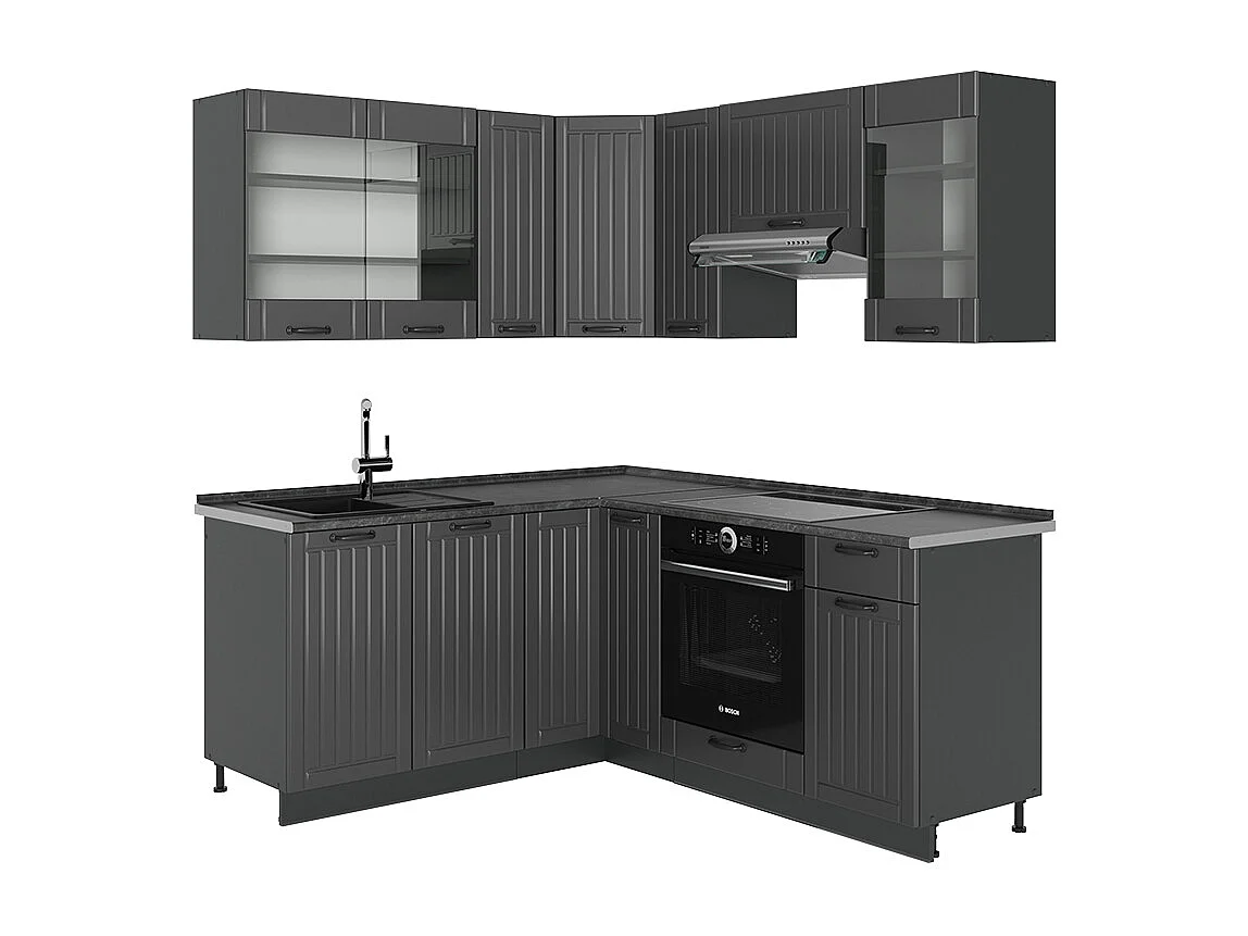 Kuchnia narożna ciemnoszary/antracyt 190x60x81.6 fame-line 4780903 - obrazek 1