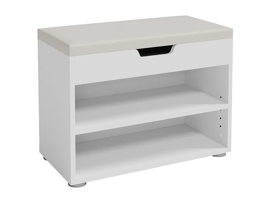 Ławka na buty biały 60x30x45 rolfe 4779032 - obrazek 1