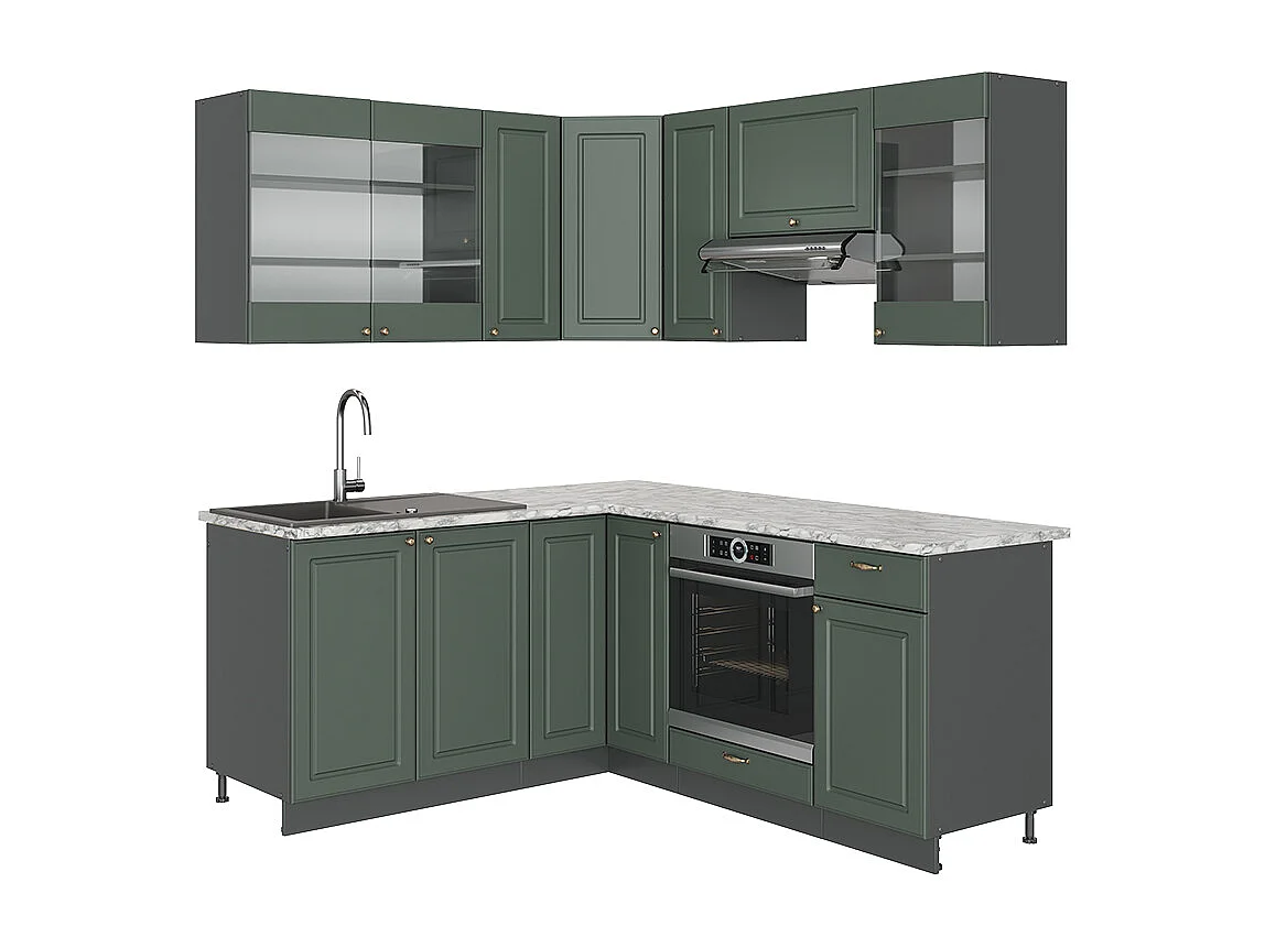 Kuchnia narożna green gold country/antracyt 190x46x81.6 fame-line 4779448 - obrazek 1