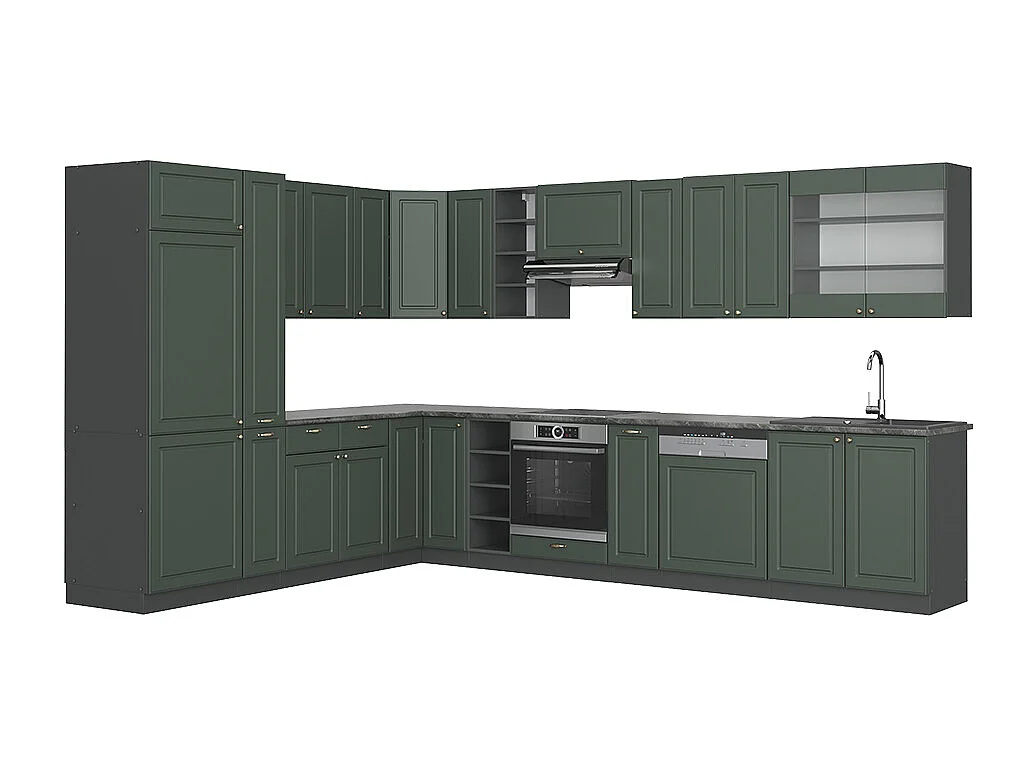 Kuchnia narożna green gold country/antracyt 347x46x81.6 fame-line 4781863 - obrazek 1