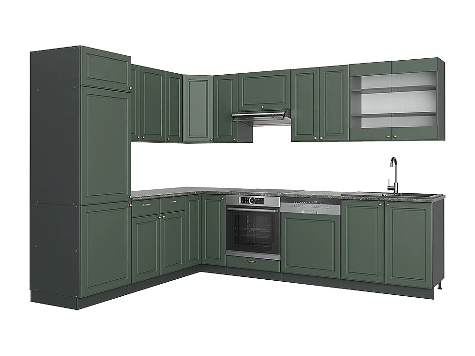 Kuchnia narożna green gold country/antracyt 287x46x81.6 fame-line 4782079 - obrazek 1