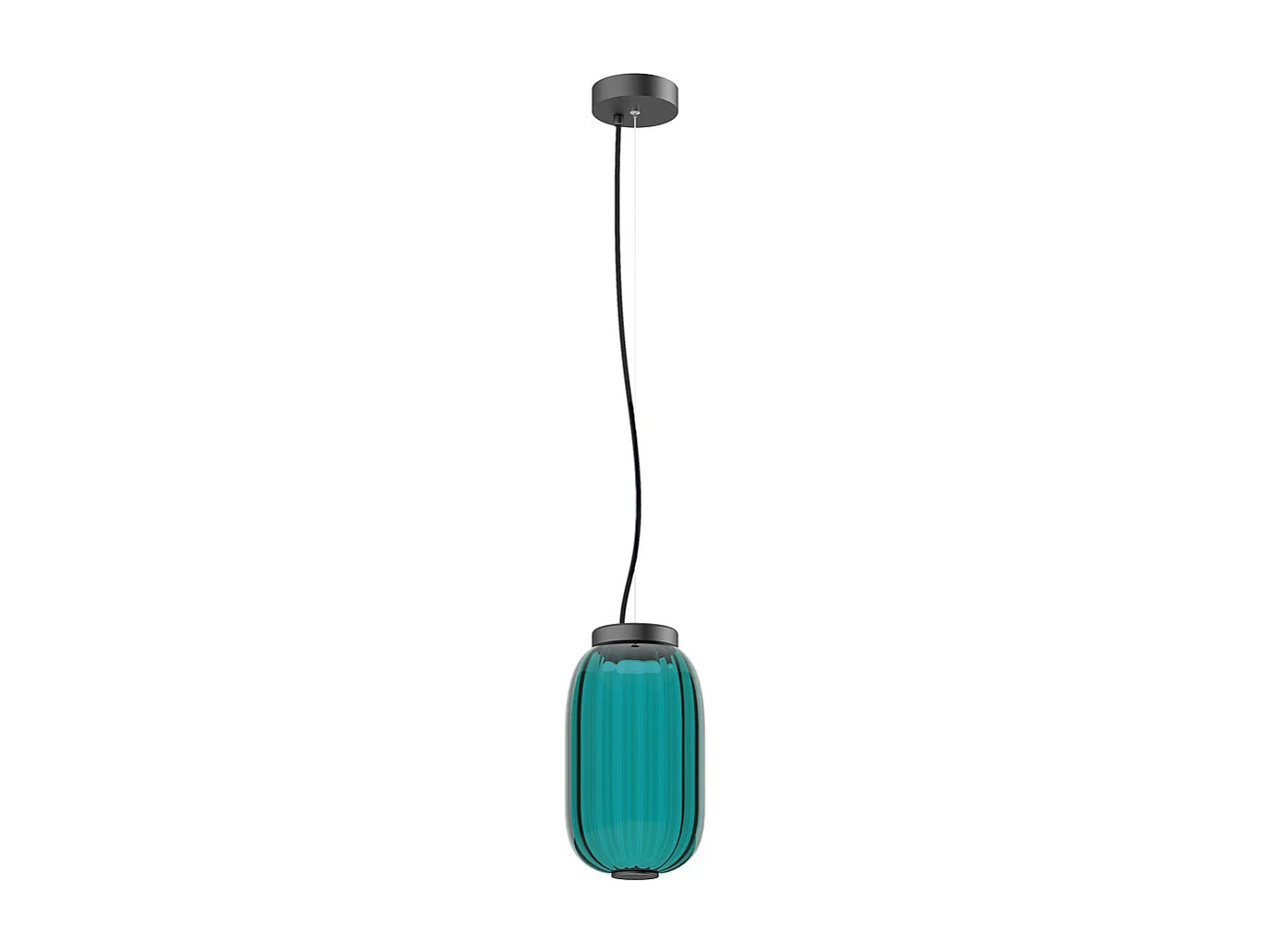 Lampa sufitowa KRISTA w stylu klasycznym - LED SMD AC 10W - 830lm i 2700K - klosz szklany ø16,3 cm x wys. 130 cm - Stalowo-niebieski - IP20 3748202 - obrazek 1