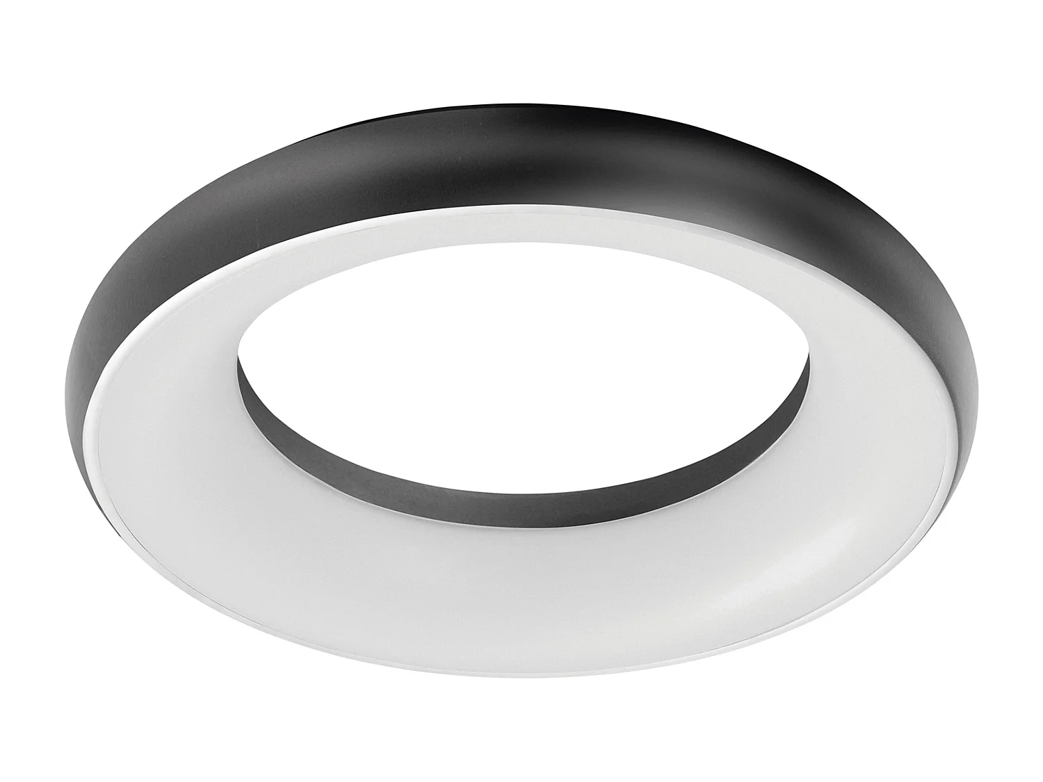 Lampa sufitowa FRED w nowoczesnym stylu - ?r. 29,8 cm - okr?g?a - LED SMD 25W - 1850 i 3K - 120° i 125° - IP40 - aluminium i opalowy poliw?glan - czarny 3748144 - obrazek 1