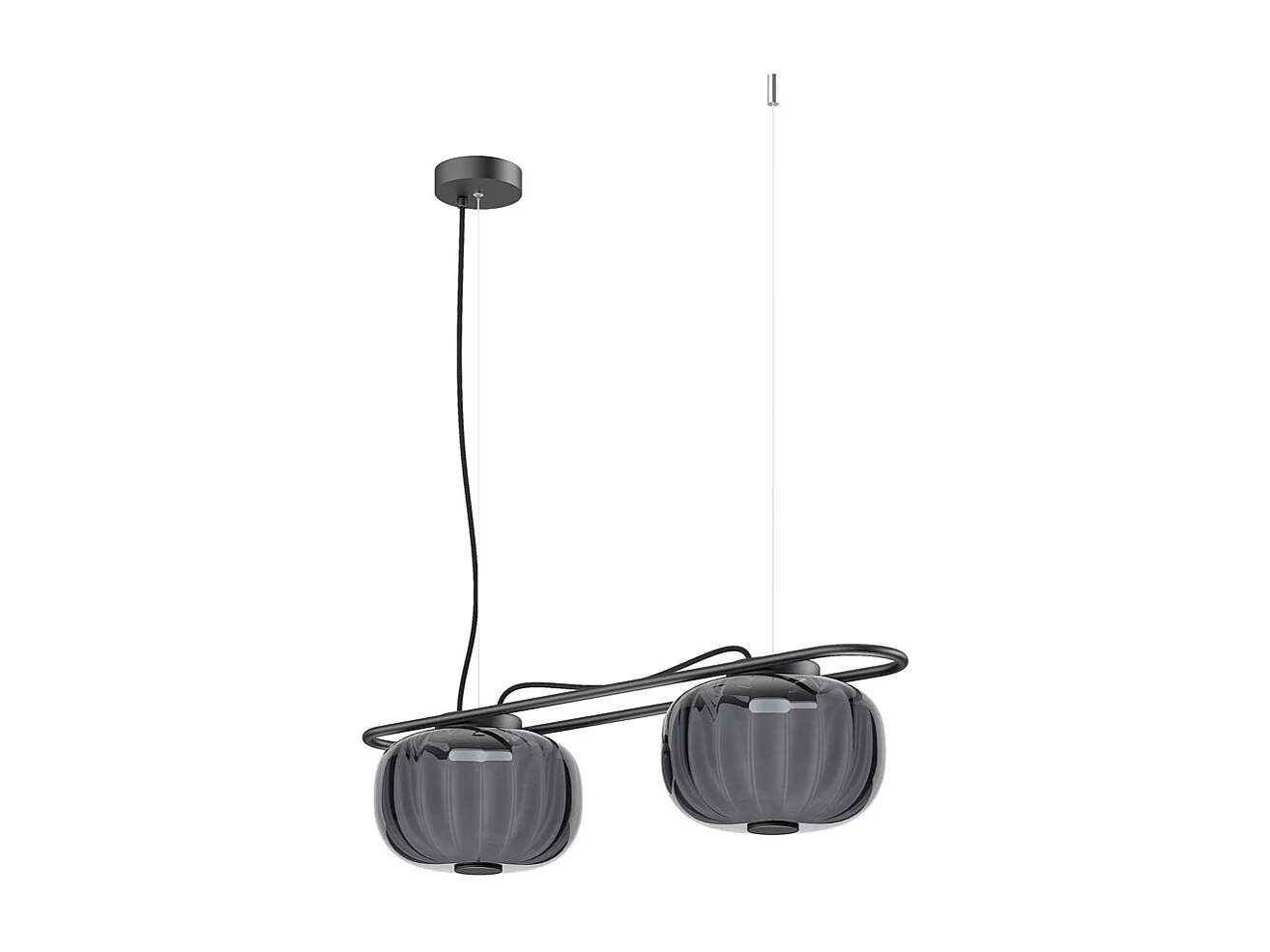 Lampa sufitowa KRISTA w stylu klasycznym - 2x LED SMD AC 10W - 1660lm i 2700K - klosz szklany ø24 cm x wys. 130 cm - Stalowo-niebieski - IP20 3716397 - obrazek 1