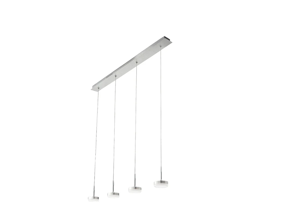 Lampa wisząca Fabas Luce Dunk z 4 źródłami światła - 32 W, ściemnialna dioda LED - szczotkowane aluminium, konstrukcja liniowa 4902328 - obrazek 1