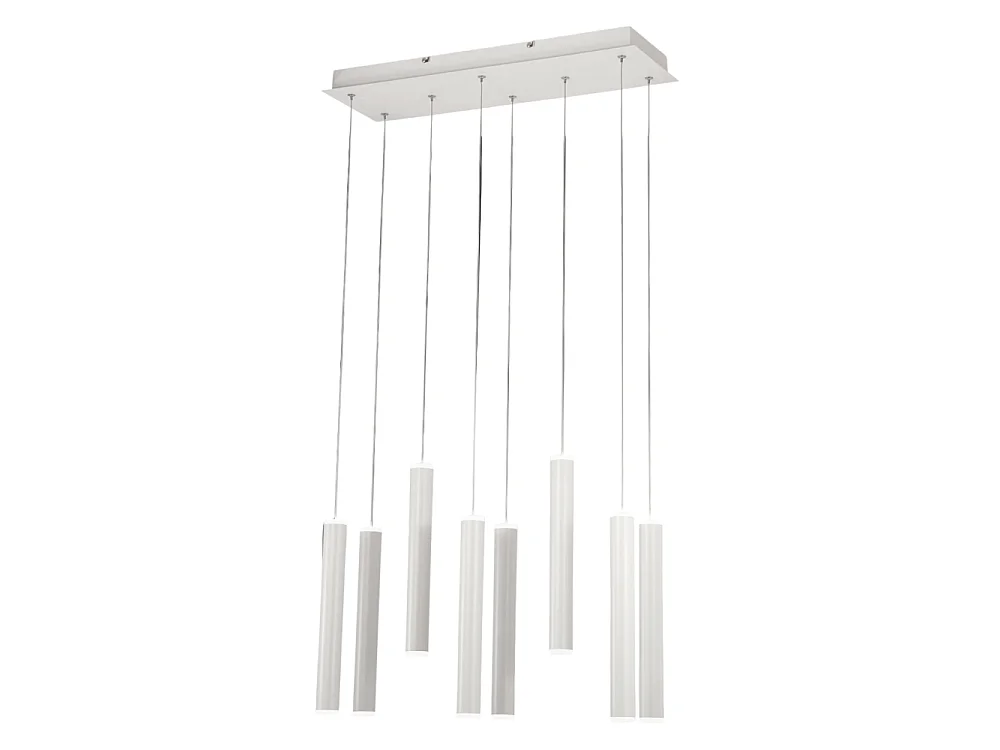 Lampa wisząca Fabas Luce Prado 8-punktowa - 52W ściemnialna dioda LED - matowa biel, design liniowy 4540013 - obrazek 1