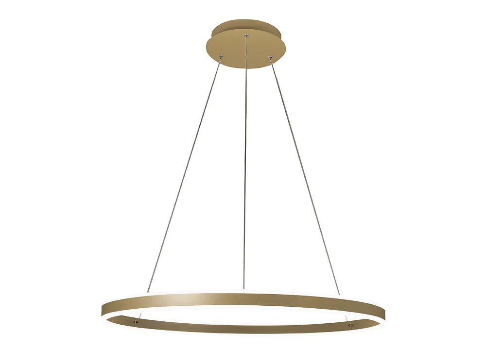 Lampa wisząca Palau LED 64W 3000K, ściemnialna, Ø80 cm, matowe złoto - żyrandol z metalu i metakrylanu 4540028 - obrazek 1