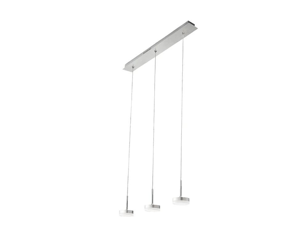Lampa wisząca Fabas Luce Dunk z 3 źródłami światła - 24 W, ściemnialna dioda LED - szczotkowane aluminium, konstrukcja liniowa 4902334 - obrazek 1