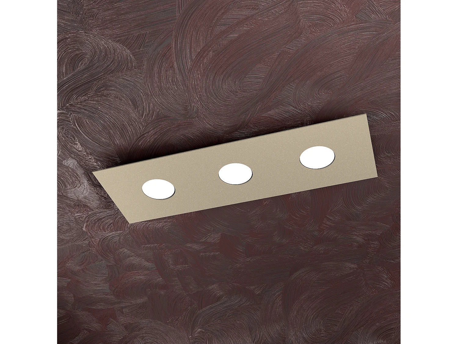 Lampa sufitowa prostokątna Toplight Area 3-punktowa z oprawką GX53, struktura piaskowa, nowoczesny design 60x20x3 cm 4138999 - obrazek 1