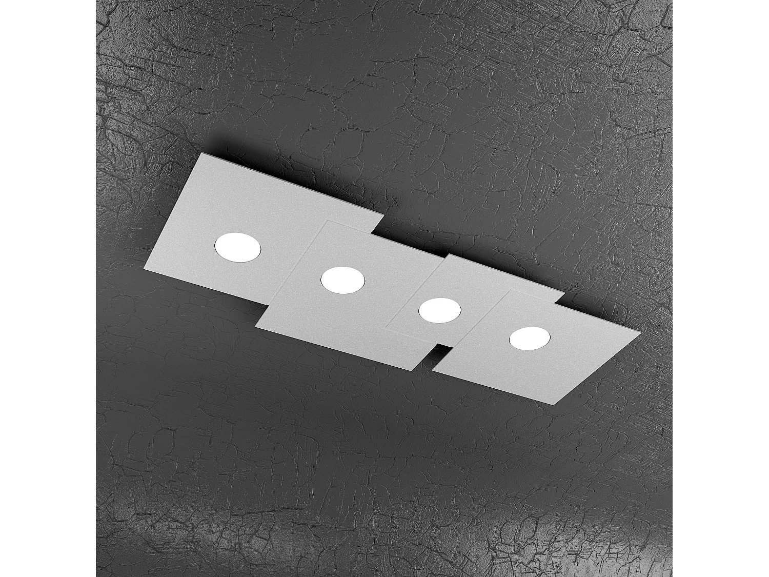 Lampa sufitowa prostokątna Toplight 4-punktowa Plate z oprawką GX53, struktura szara, nowoczesny design 86x37x3cm 4138997 - obrazek 1
