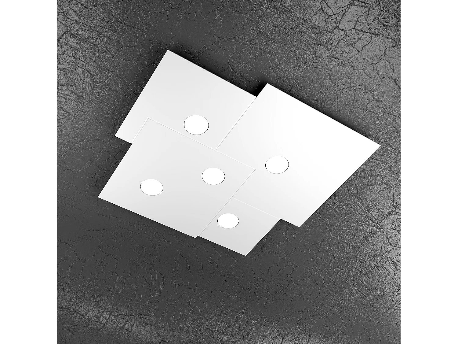 Lampa sufitowa kwadratowa Toplight 5-punktowa Plate z gniazdem GX53, biała struktura, nowoczesny design 73x67x3cm 4139004 - obrazek 1