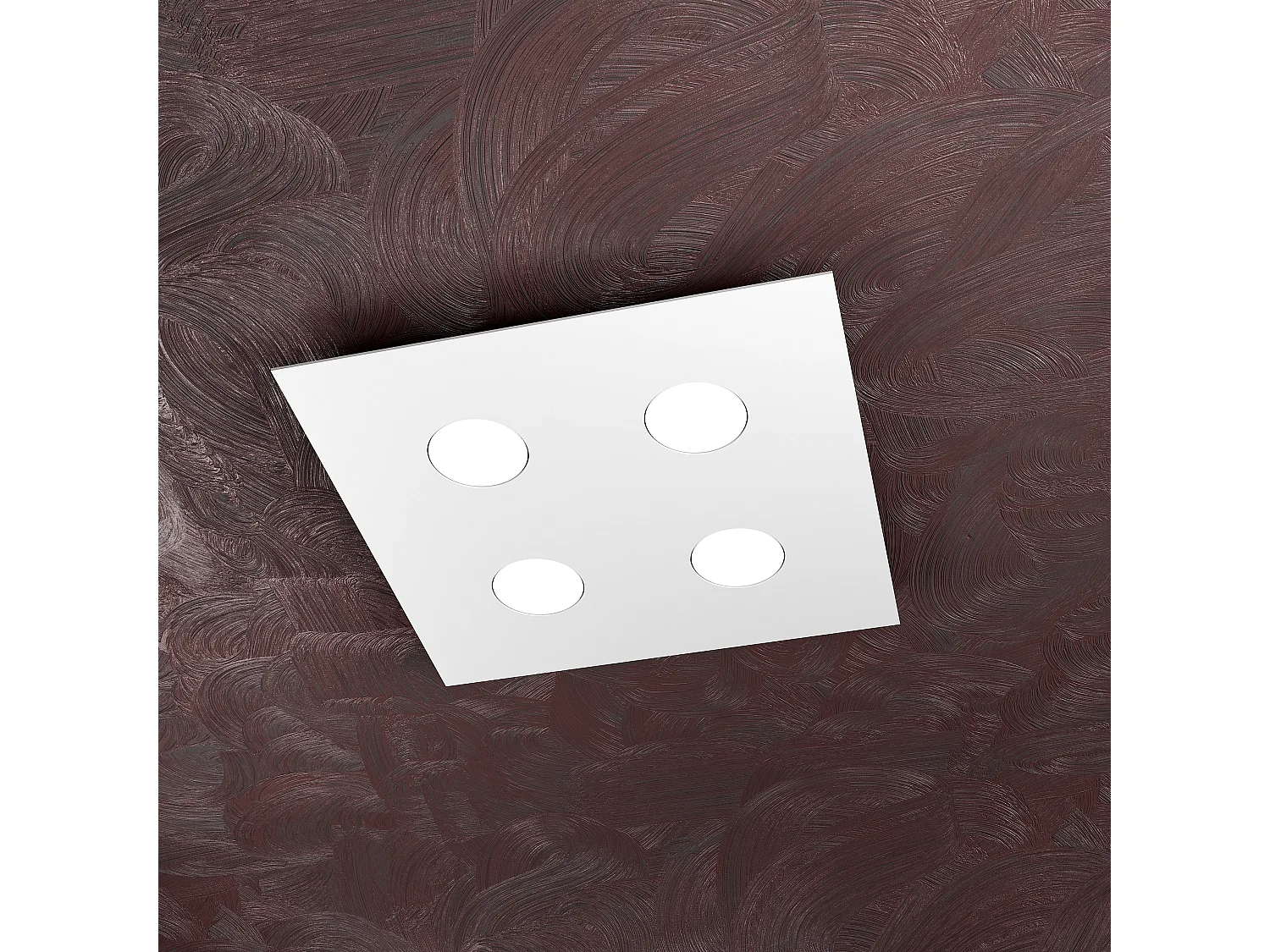 Lampa sufitowa kwadratowa Toplight Area 4-punktowa z oprawką GX53, biała rama, nowoczesny design 40x40x3 cm 4139022 - obrazek 1