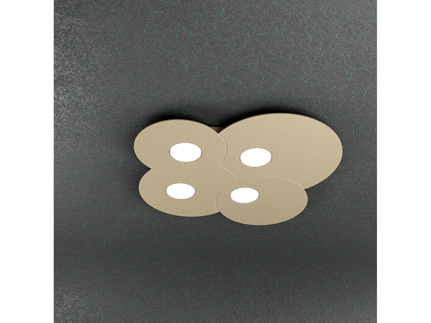 Okrągła lampa sufitowa Toplight Cloud 4-punktowa z oprawką GX53, rama w kolorze piaskowym, nowoczesny design 49x48x3 cm 4139016