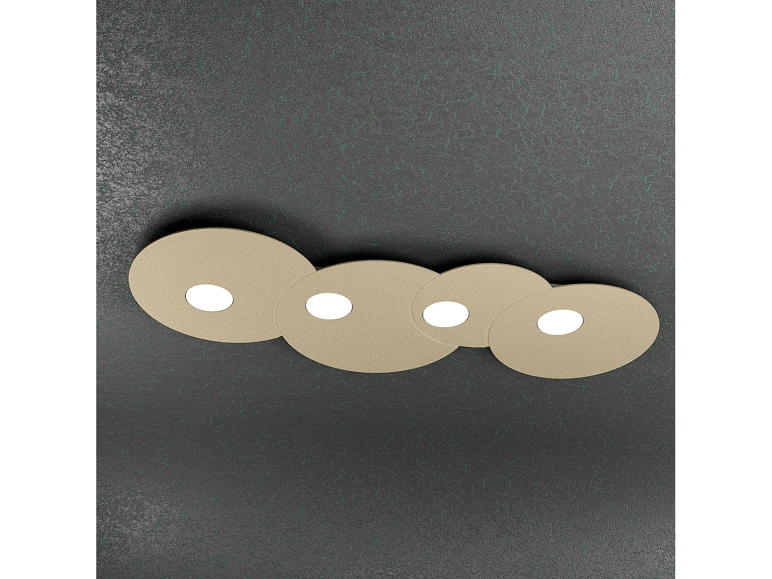 Okrągła lampa sufitowa Toplight Cloud 4-punktowa z oprawką GX53, rama w kolorze piaskowym, nowoczesny design 86x37x3 cm 4139025 - obrazek 1