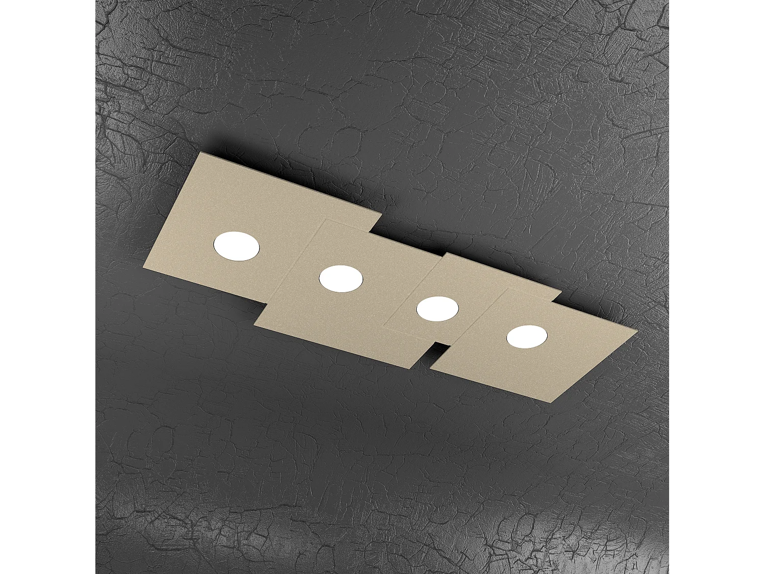 Lampa sufitowa prostokątna Toplight 4-punktowa Plate z oprawką GX53, struktura piaskowa, nowoczesny design 86x37x3 cm 4139029 - obrazek 1