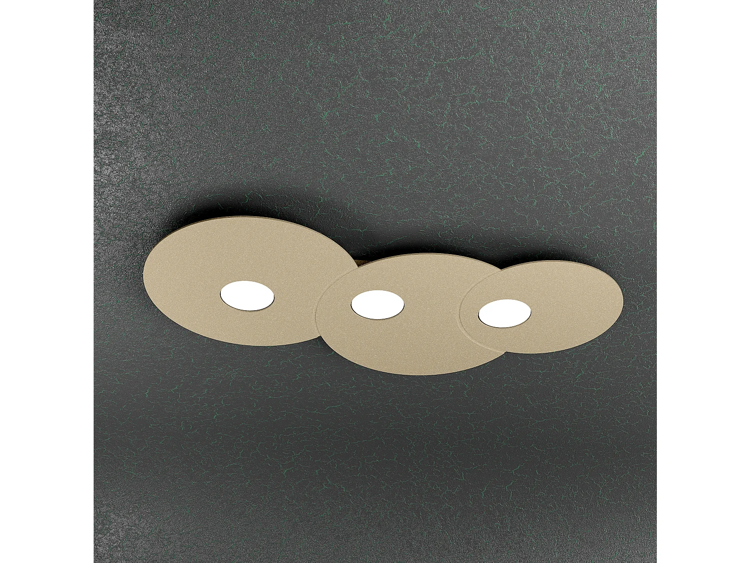 Okrągła lampa sufitowa Toplight Cloud 3-punktowa z oprawką GX53, struktura w kolorze piaskowym, nowoczesny design 67x36x3 cm 4139034 - obrazek 1