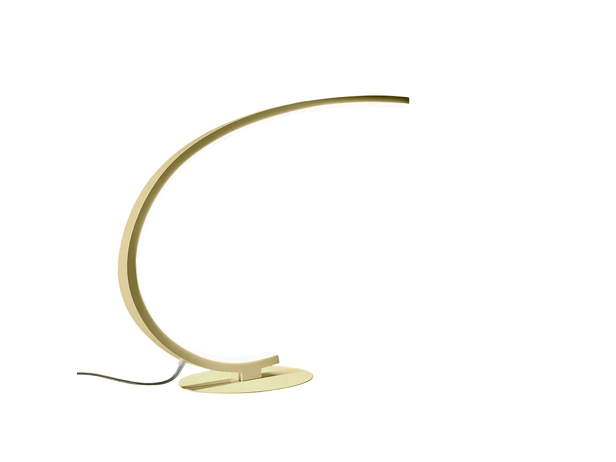 Lampa stołowa LED Iole, ściemnialna, 12 W, ciepłe światło, 3000 K - szczotkowane złoto, nowoczesny design, aluminium, IP20 4120520 - obrazek 1