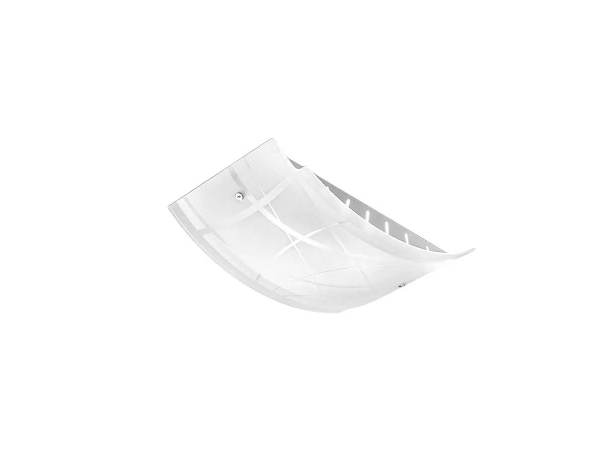 Lampa sufitowa Nereide średnia 45x31 cm, szkło satynowane, białe, sitodrukowe, 2XE27, chromowana podstawa, nowoczesny design, IP20, maks. 2x52 W 4120612 - obrazek 1