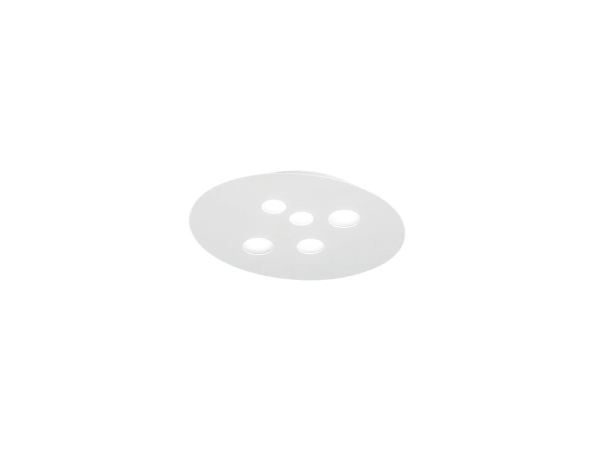 Lampa sufitowa Luna z białego metalu 60x50cm, 5 żarówek GX53, maks. 5x8W, IP20, nowoczesny okrągły kształt, żarówki nie są dołączone 4120669 - obrazek 1