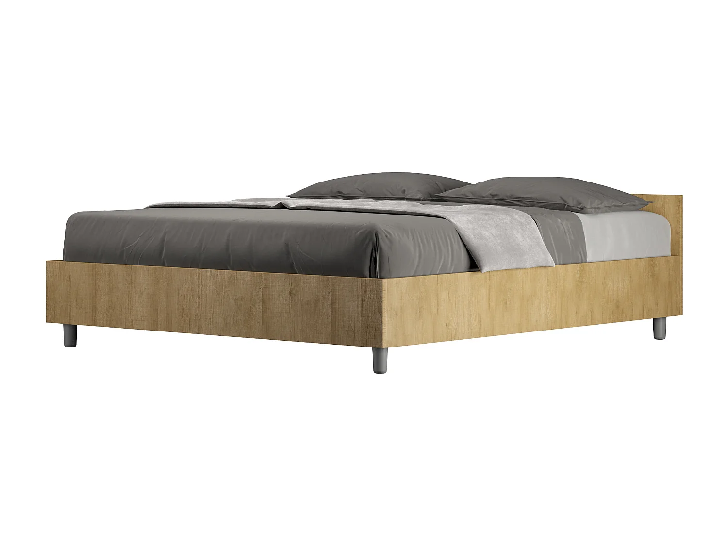 Łóżko wyposażone w stelaż z listwami 160x190 Dąb naturalny Nuamo 1314339 - obrazek 1