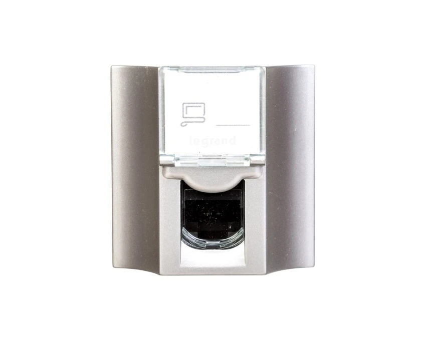 MOSAIC Gniazdo komputerowe przelotowe RJ45 kat.5e UTP aluminium 078624 - obrazek 1