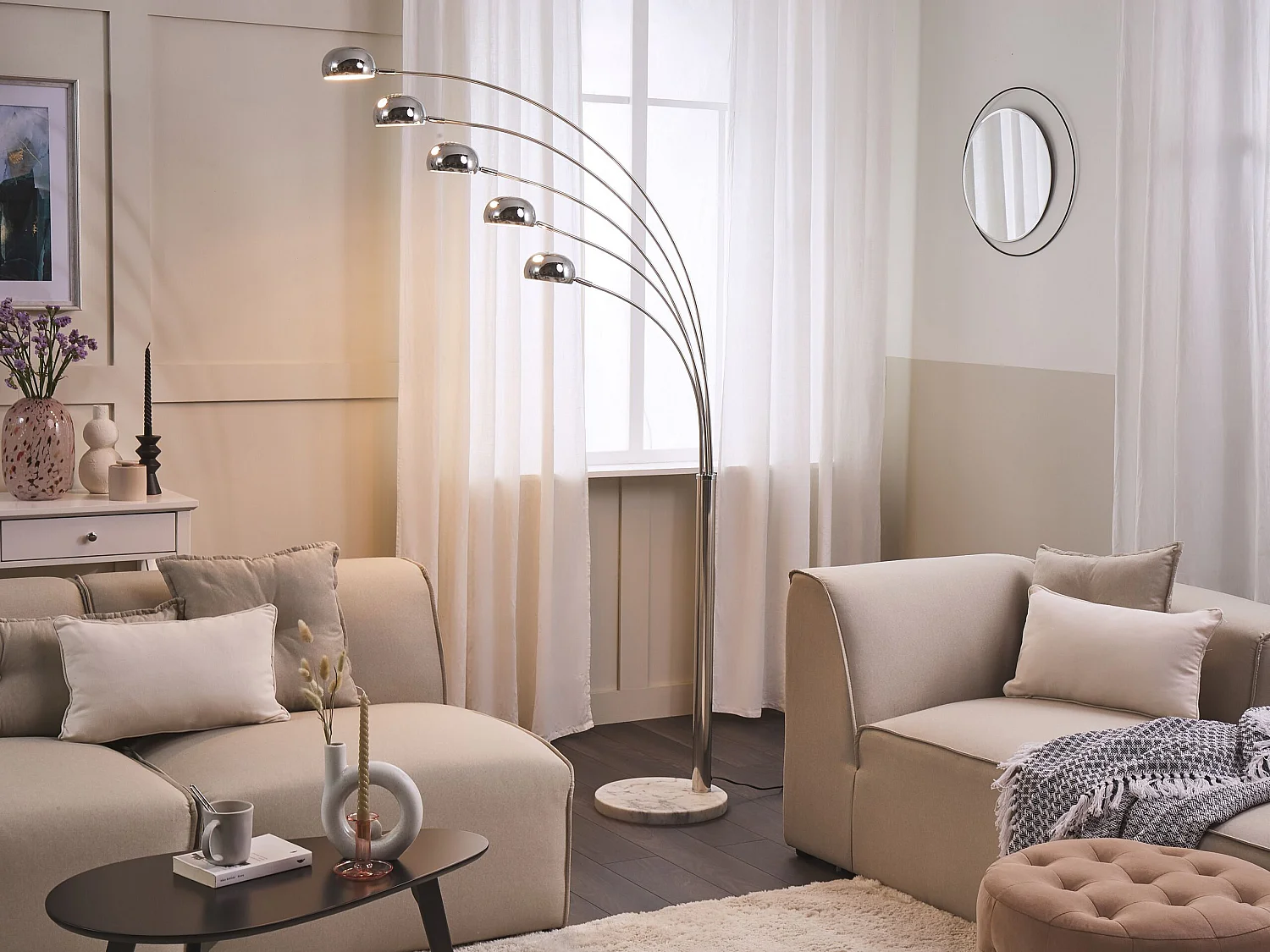 Lampa podłogowa FLINDERS Regulowana Metal Srebrny 152067