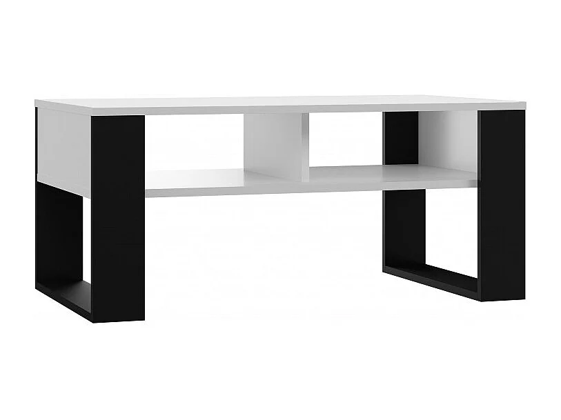 Ława Modern 2P | Biały Czarny| 90x58x50 cm | Stolik Kawowy Nowoczesny 4044456