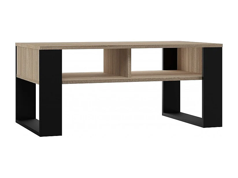 Ława Modern 2P | Dąb Sonoma Czarny| 90x58x50 cm | Stolik Kawowy Nowoczesny 4044459