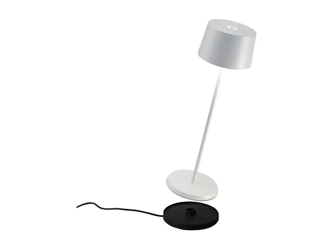Olivia Pro Biała lampa stołowa LED z możliwością ładowania i ściemniania 3037700
