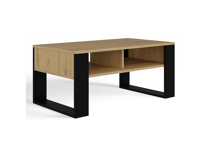 Ława Modern 2P | Artisan Czarny| 90x58x50 | Stolik Kawowy Nowoczesny 4044447
