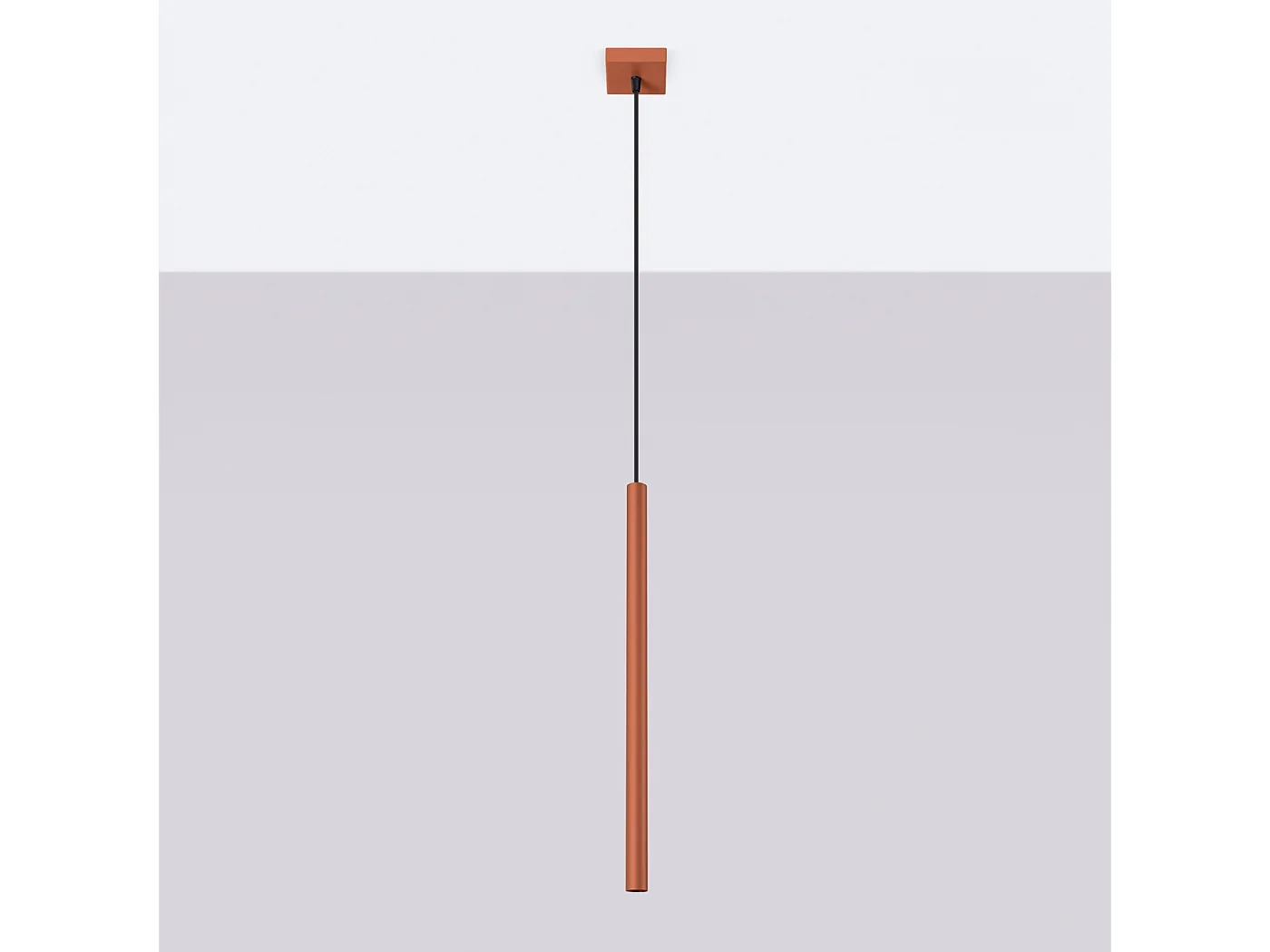 Lampa wisząca nowoczesny Brill, stal - 1 źródło światła 4000K - L.8 x H.114 cm - ochra czerwona 4751501 - obrazek 1