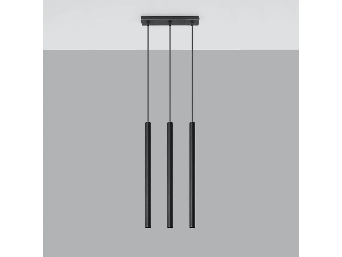 Lampy wiszące nowoczesny Brill, stal - 3 źródło światła 4000K - L.30 x H.90 cm - czarny 4751509 - obrazek 1