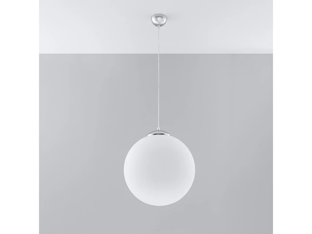 Lampy wiszące minimalistyczny Stera, stal/szkło - 1 źródło światła 4000K - L.40 x H.130 cm - biały/chrom 4751500 - obrazek 1