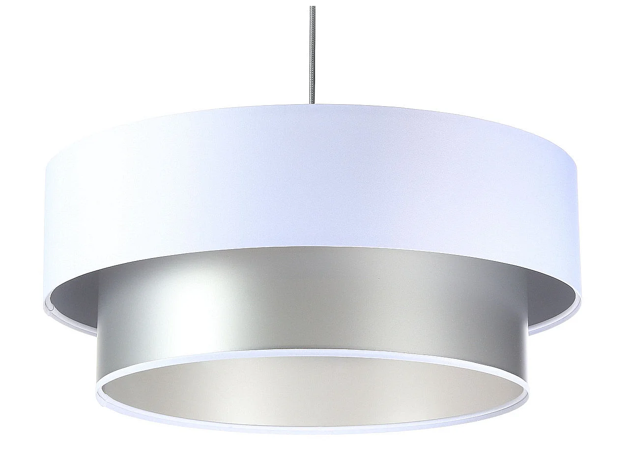 Lampa wisząca DOUBLE WHITE 50 biała/srebrna 4169026 - obrazek 1