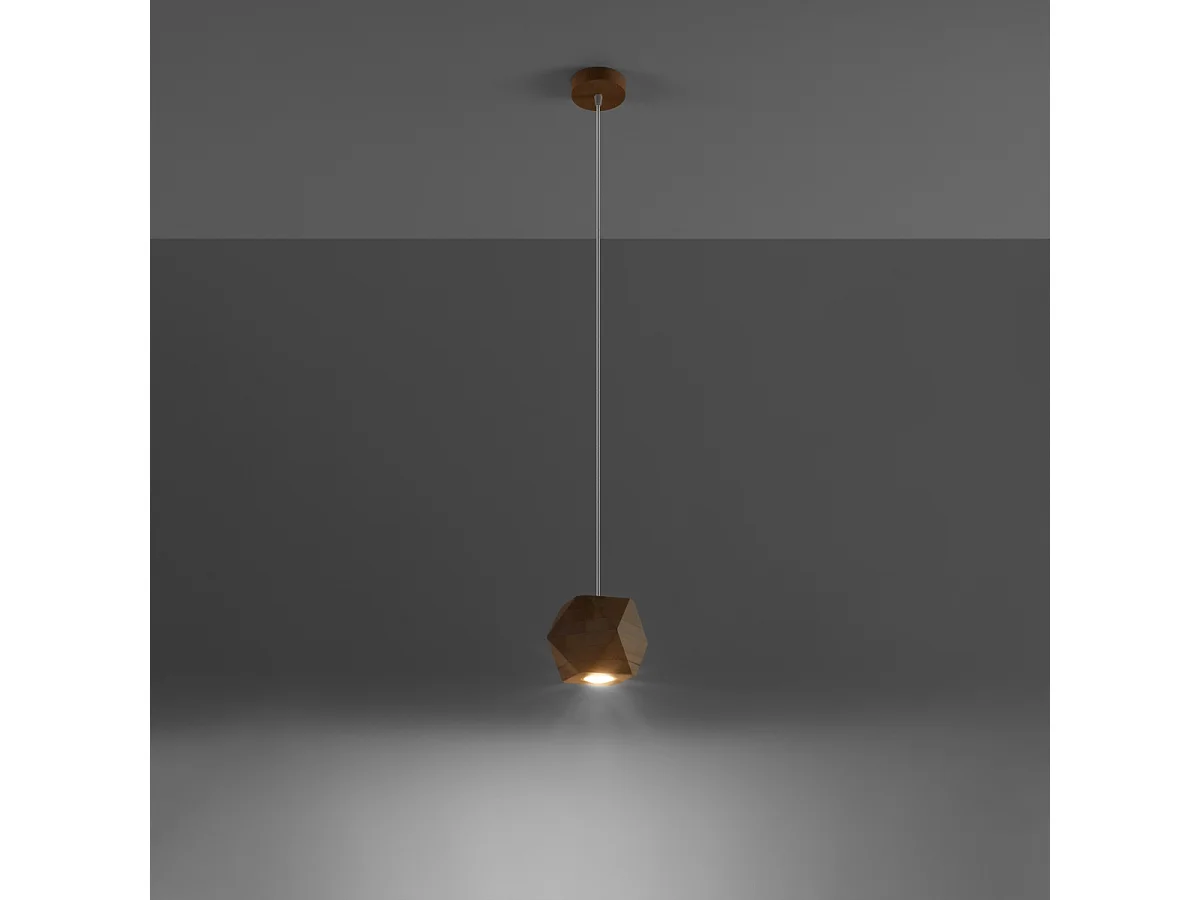 Lampy wiszące skandynawski Timberix, drewno - 1 źródło światła 3000K - L.12 x H.120 cm - naturalne drewno 4751462 - obrazek 1