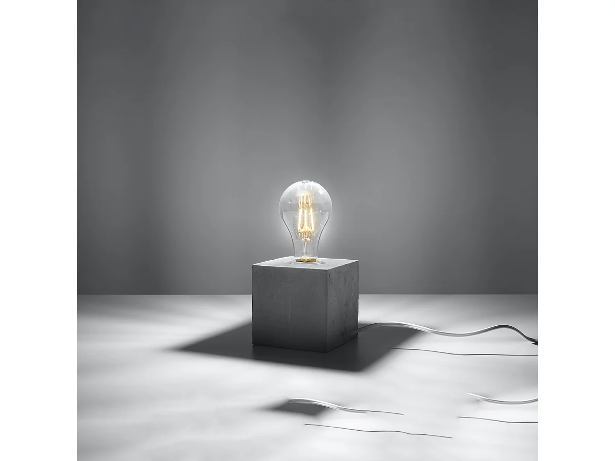 Lampy biurkowe industrialny Zxina, beton - 1 źródło światła 3000K - L.10 x H.10 cm - szary 4752409 - obrazek 1