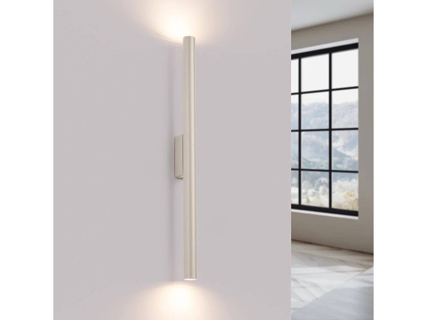 Lampa ścienna nowoczesny Brill, stal - 2 źródło światła 3000K - L.2.5 x H.50 cm - beżowy 4752214 - obrazek 1