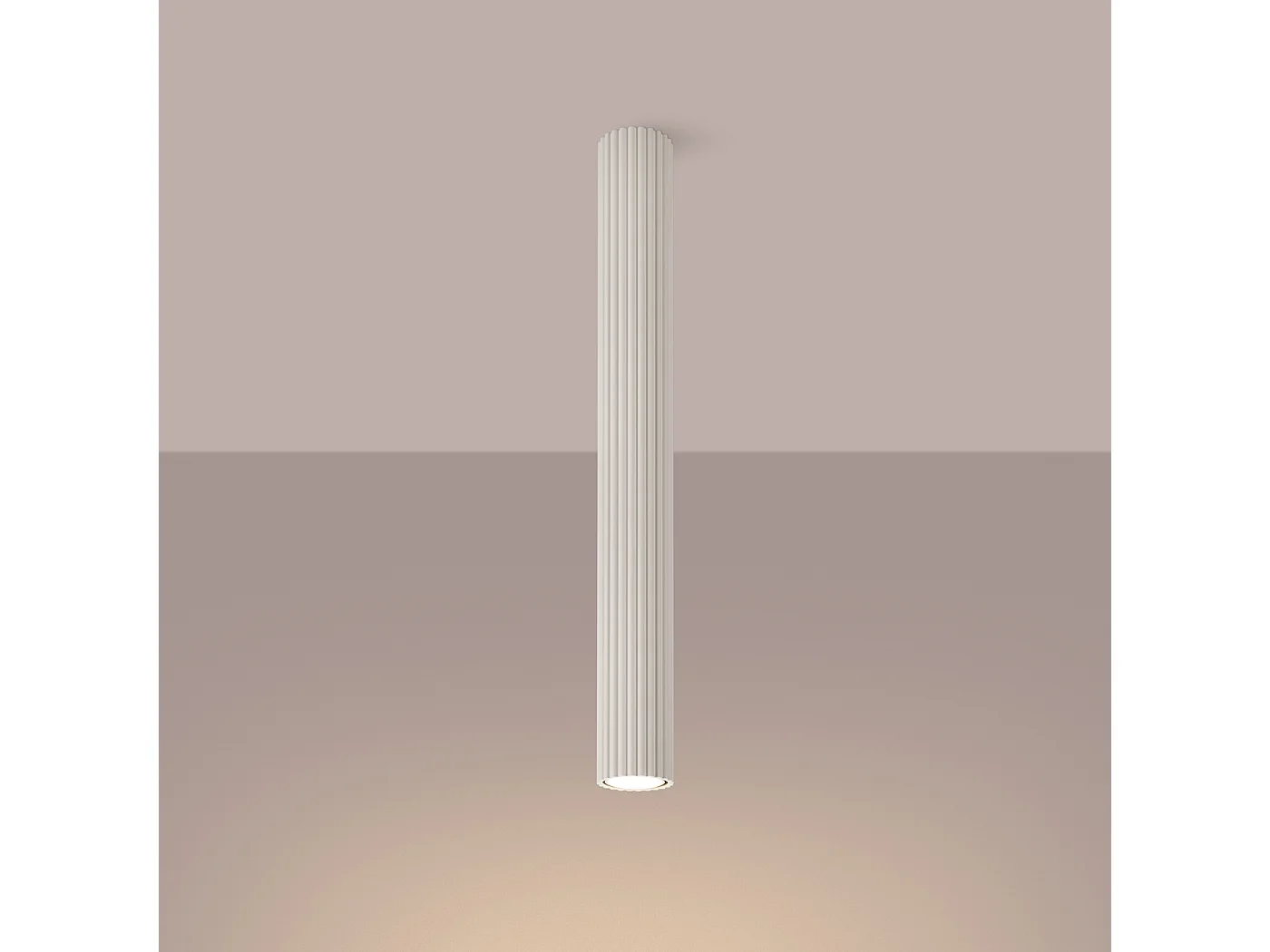 Lampa sufitowa minimalistyczny Gloow, aluminium - 1 źródło światła 3000K - L.6.5 x H.60 cm - beżowy 4751584 - obrazek 1