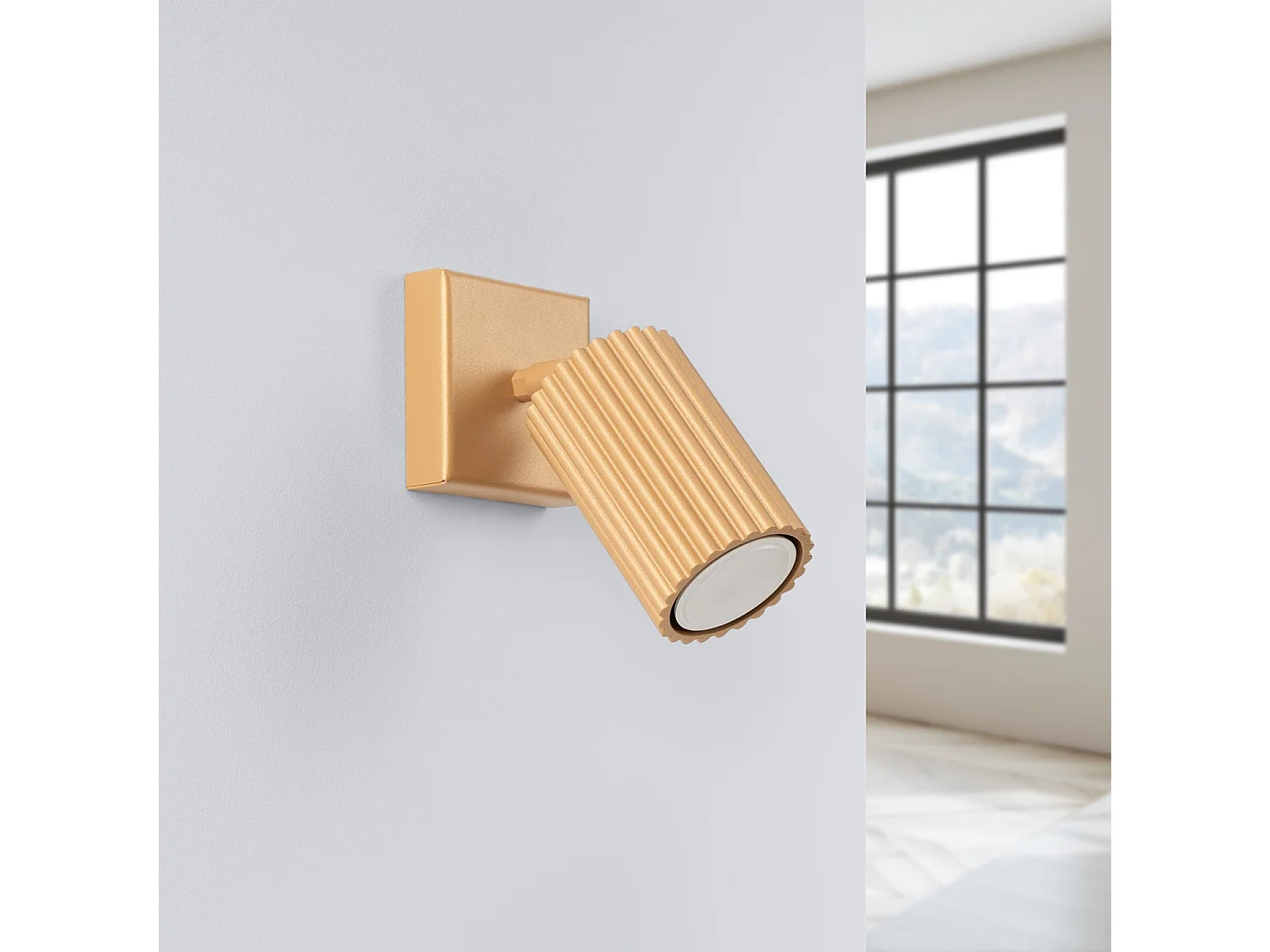Lampa ścienna minimalistyczny Gloow, aluminium - 1 źródło światła 4000K - L.8 x H.8 cm - złoty 4752210 - obrazek 1