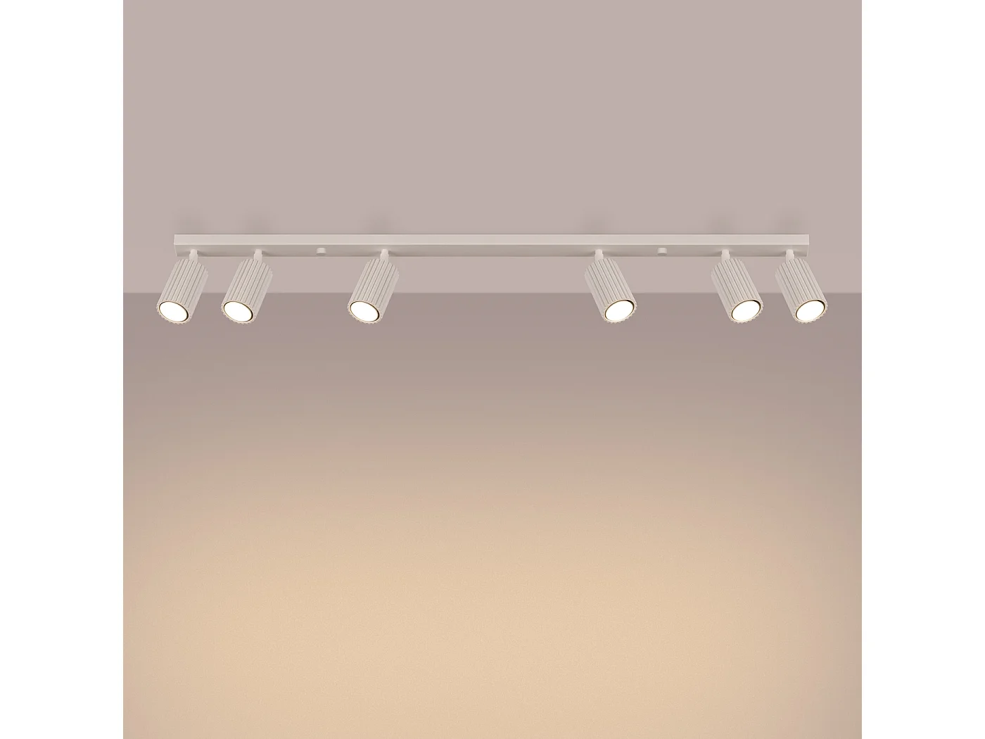 Lampa sufitowa minimalistyczny Gloow, aluminium - 6 źródło światła 3000K - L.117 x H.16.5 cm - beżowy 4752489 - obrazek 1