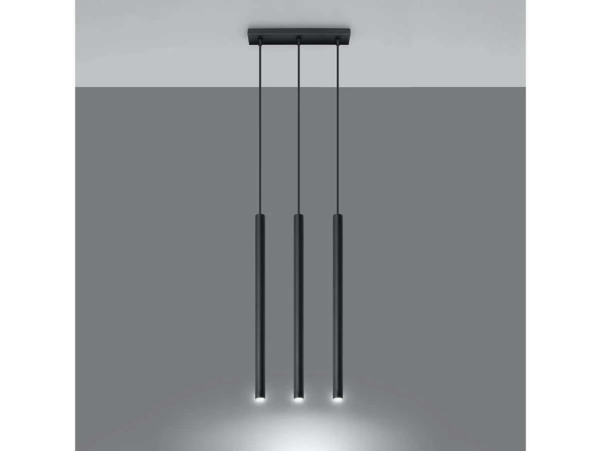 Lampy wiszące nowoczesny Brill, stal - 3 źródło światła 3000K - L.30 x H.90 cm - czarny 4752615 - obrazek 1
